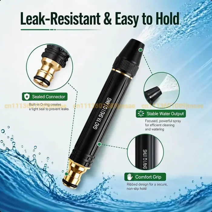 Buse de nettoyeur haute pression robuste pour l'irrigation extérieure et le nettoyage de jardin