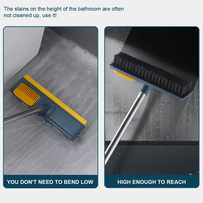 Brosse à récurer 2 en 1 à manche long pour livres de douche