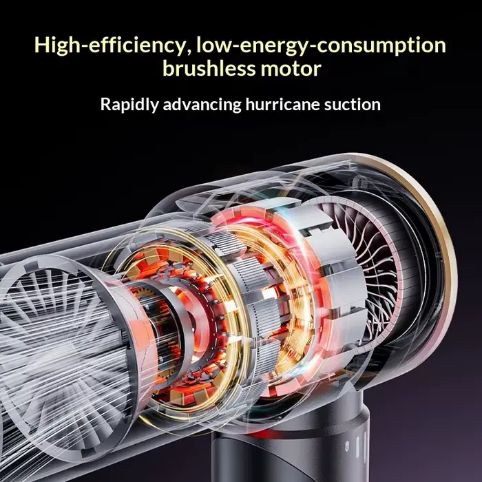 Aspirateur de voiture haute puissance, portable, sans fil, avec moteur sans balais, machine de nettoyage puissante, souffleur d'air pour appareils ménagers