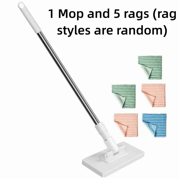 Nouveau avec 3 chiffons réutilisables vadrouille mains libres 360 ° Tête rotative serrage poussière vadrouilles