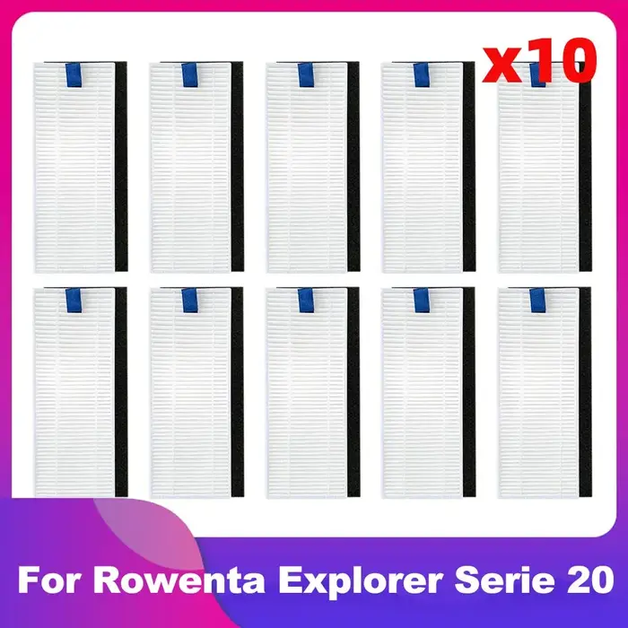 Compatible avec l’aspirateur robot Tefal Rowenta Explorer X-Plorer Série 20 40 50 75 RR7675WH RR7687WH Filtre HEPA Brosse latérale Pièces