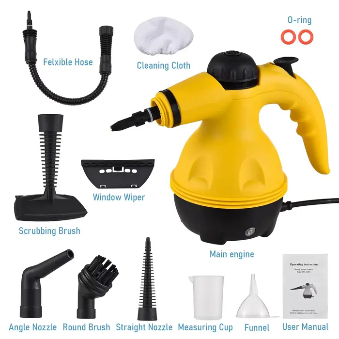 Nettoyeur Vapeur Portable Puissant pour Maison, Salle de Bain, Intérieur de Voiture, Haute Températu