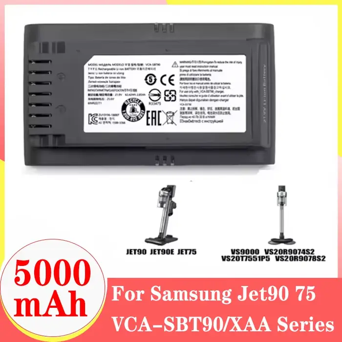 Batterie d'origine 100% pour aspirateur sans fil Samsung Vs9000 Jet90 Jet75 Jet90E VCA-SBT90