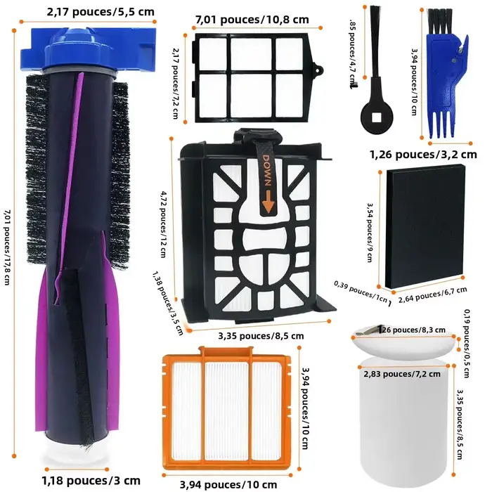 Ensemble d'accessoires compatibles avec l'aspirateur robot Shark PowerDetect 2 en 1