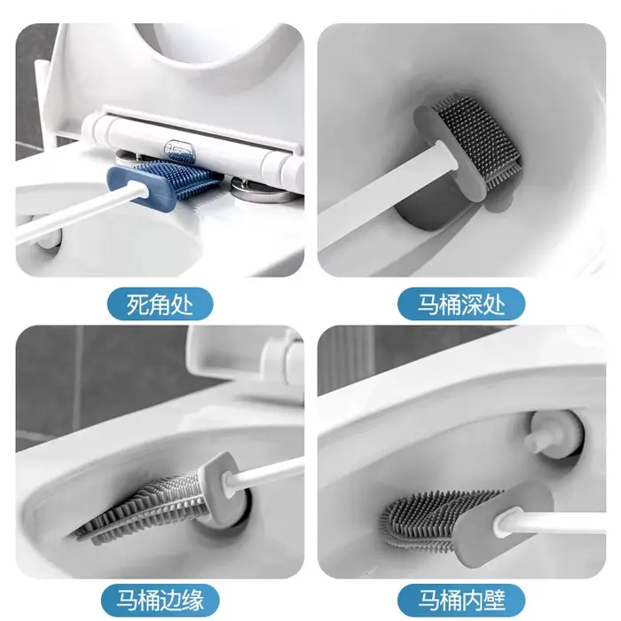 Brosse de nettoyage de brosse de toilette en Silicone