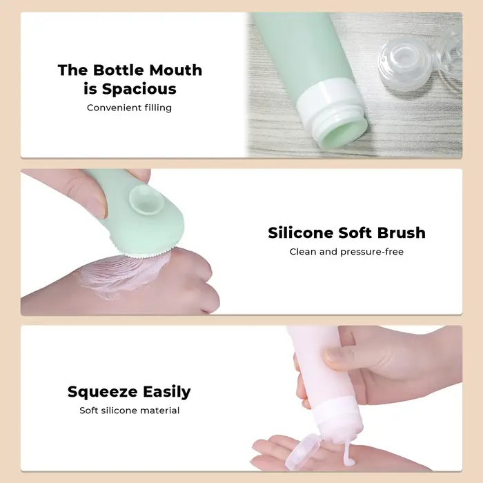 Bouteilles distributrices à ventouse en Silicone (60ml)