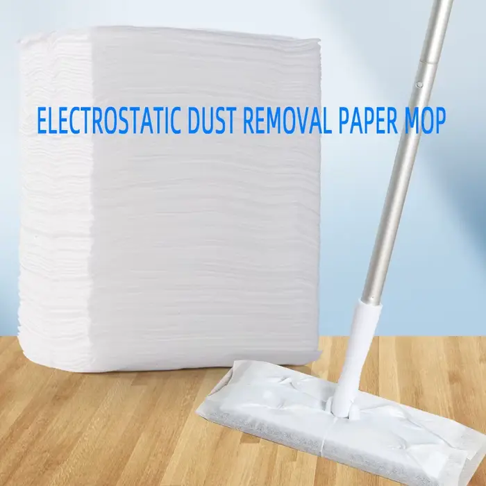 100 pièces Tête de rechange jetable en tissu pour balai serpillère