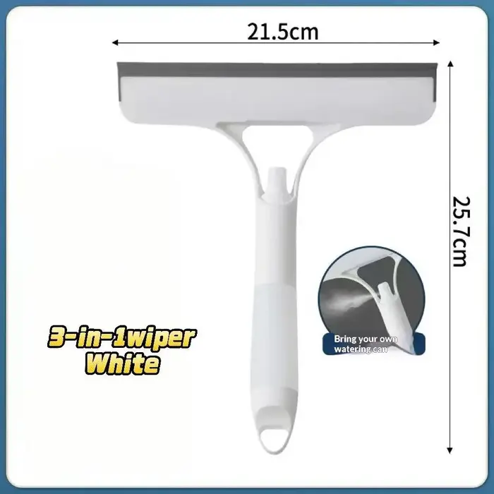 Un nettoyant pour vitres 3-en-1. Comprend une tête de brosse double face et un grattoir, et peut êtr