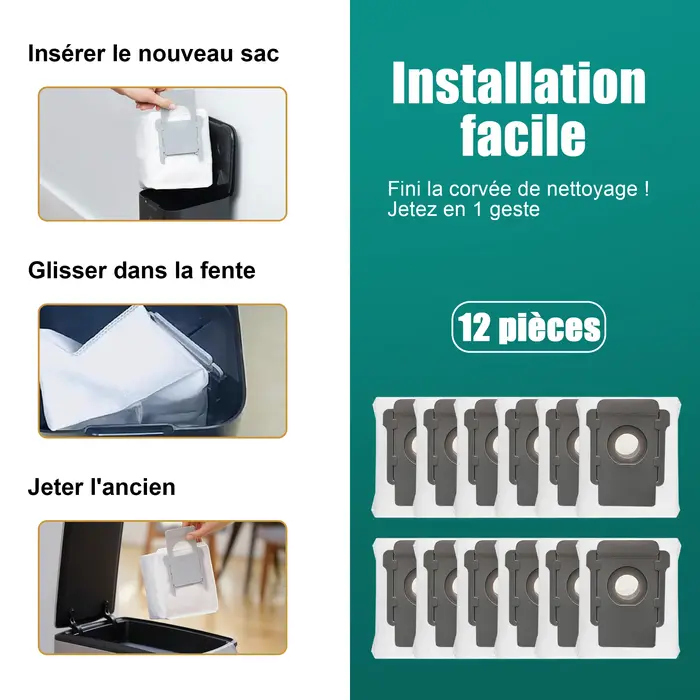 Sacs sous vide compatibles avec iRobot Roomba Clean Base i7