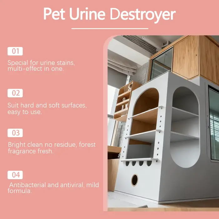Spray Désodorisant et Détachant pour Urine d'Animaux – Élimine les Taches et les Odeurs de Chat et de Chien sur Toutes