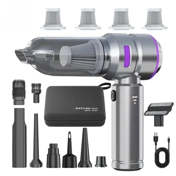 Aspirateur de voiture haute puissance Portable sans fil moteur sans brosse Machine de nettoyage plumeau d'air puissant pour appareil ménager