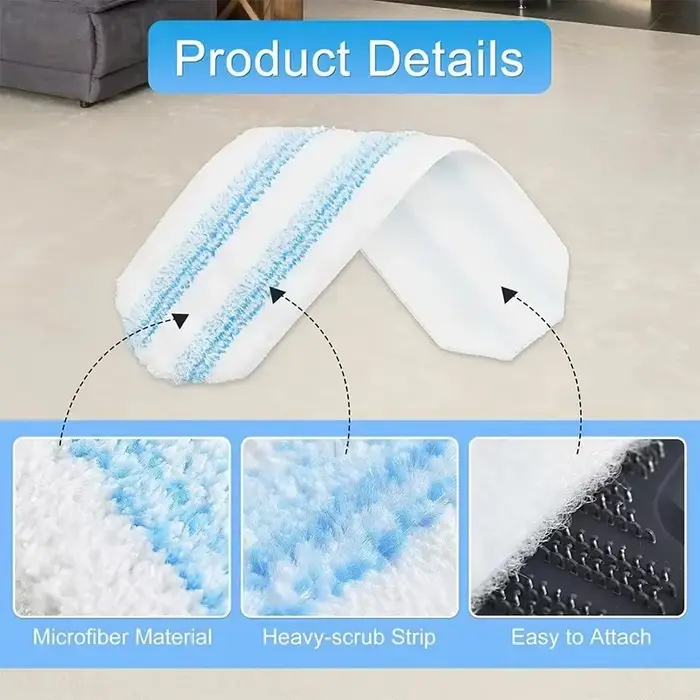 Tampons de serpillière plats en microfibre lavables et réutilisables pour Vileda H2pro