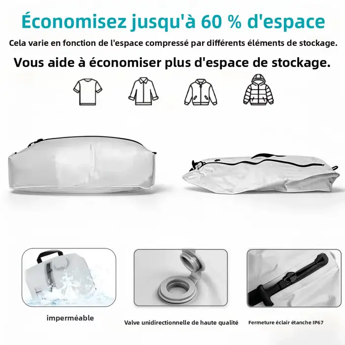 Sacs de rangement sous vide de voyage avec pompe à air