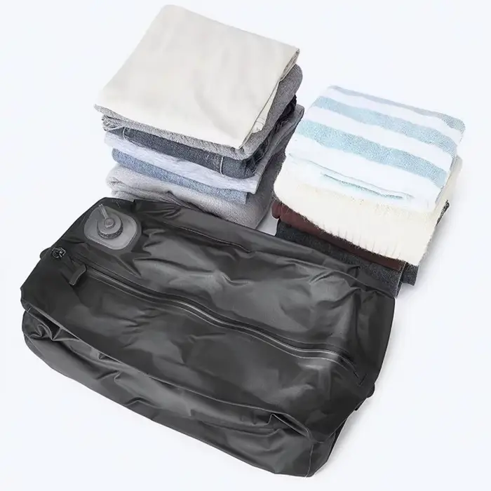 Sac sous vide automatique (pompe à air à l'intérieur) sac de rangement réutilisable sac de compression de voyage pliant en plein air pour valises sac à dos bagages