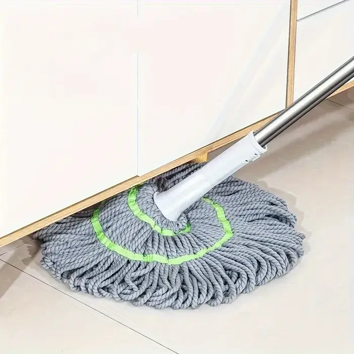 1 vadrouille à essorage automatique | Nettoyeur de sol en microfibre avec poignée réglable