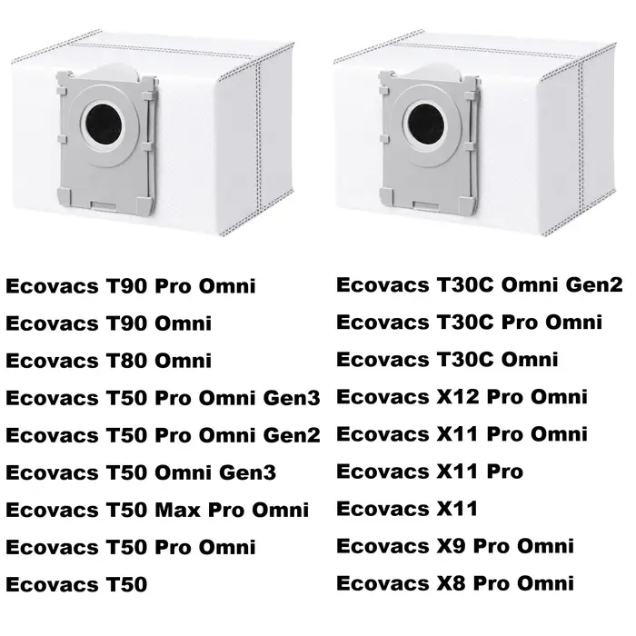Sac à poussière T50 Pro Omni Gen3 pour aspirateur robot Ecovacs T90 Pro Omni/T90 Omni/T80 Omni/T50 Pro