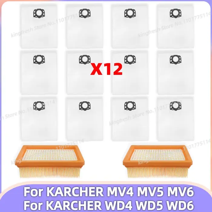 Sac à poussière avec filtre lavable compatible avec les aspirateurs KARCHER MV4