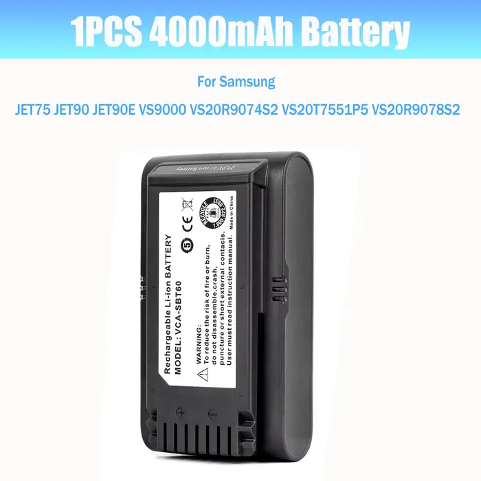 1-3 pièces 21.6V VCA-SBT90EB 4000mAh/5000mAh batterie d'aspirateur pour Samsung VCA-SBT90,VCA-SBT90E