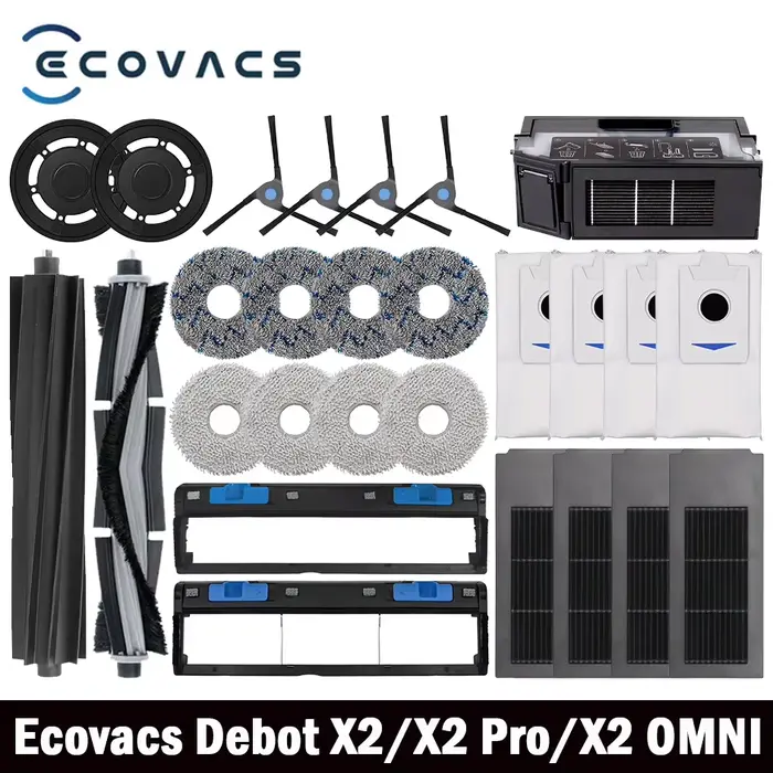 Ecovacs Deebot X2 omni / X2 Pro / X2 Robot aspirateur accessoires rouleau brosse latérale principale filtre Hepa vadrouille tissu sac à poussière pièces