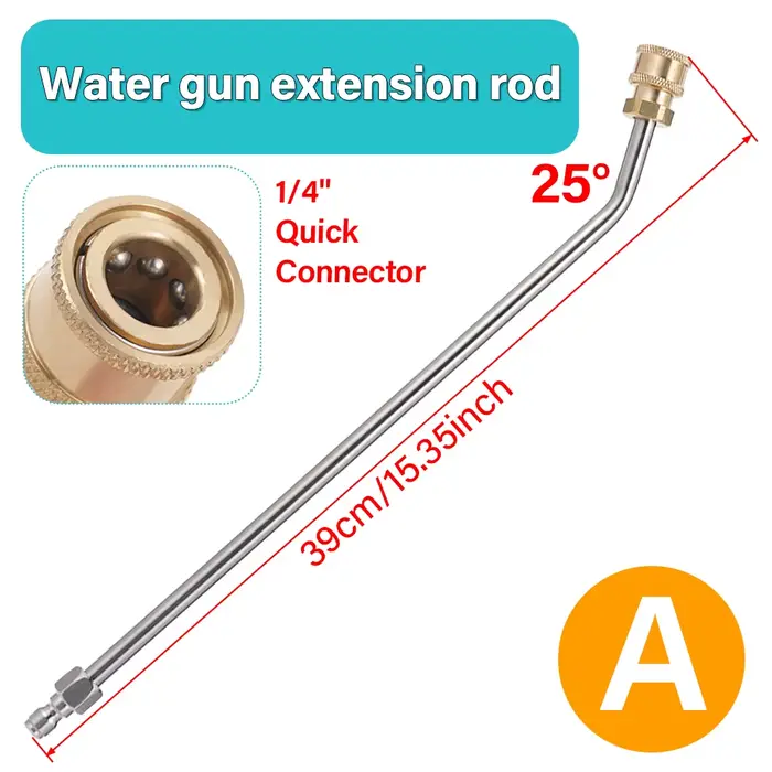 Lance d'extension pour nettoyeur haute pression, raccord rapide 1/4 pouce, acier inoxydable, laiton,