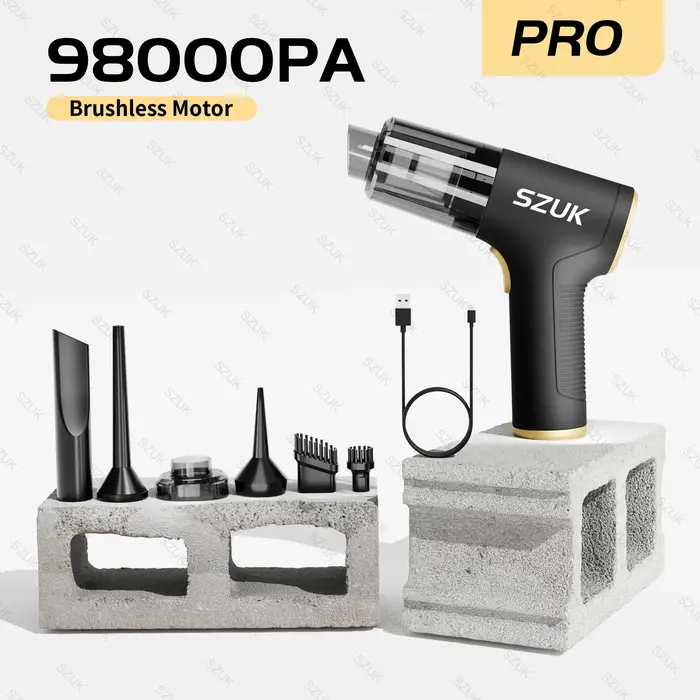SZUK 98000PA Mini aspirateur de voiture Machine de nettoyage puissante forte aspiration tenu dans la main