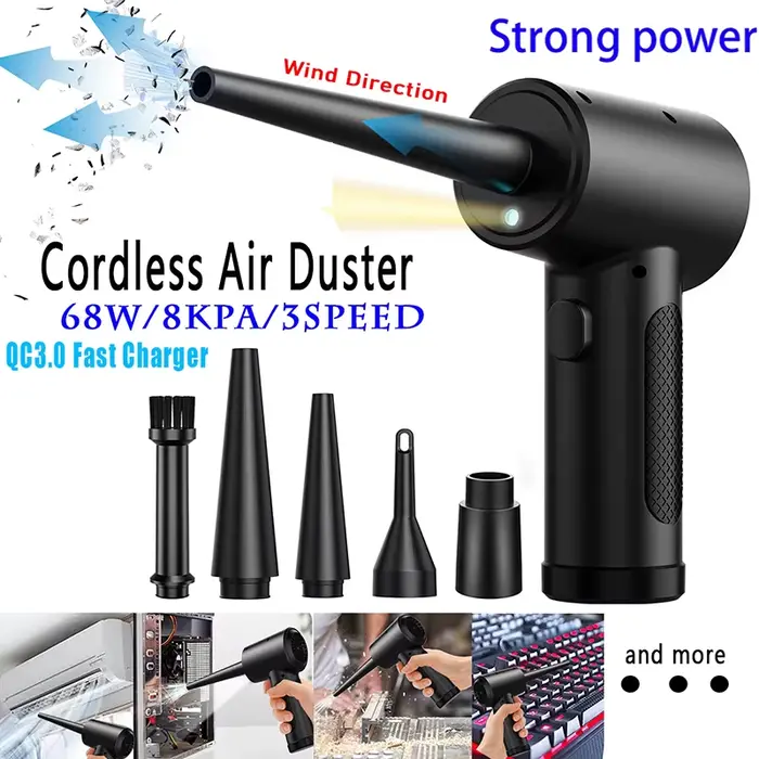 Souffleur d'air comprimé sans fil portable 51000 tr/min avec LED, nettoyeur électrique pour l'élimin