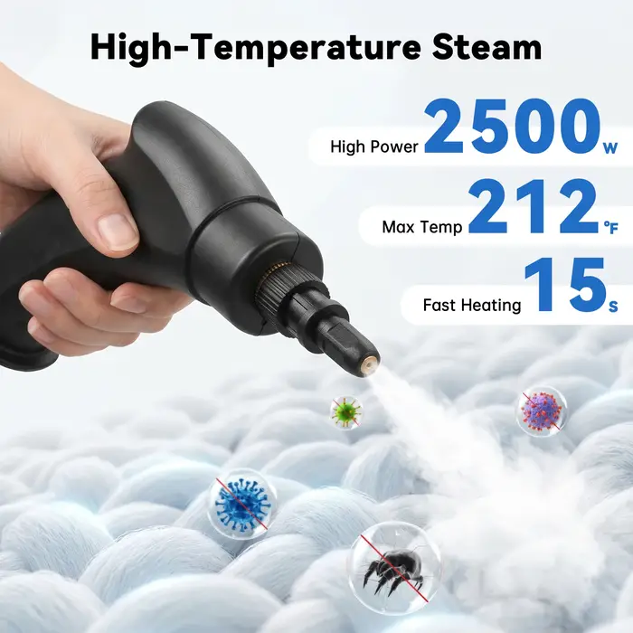 Nettoyeur vapeur haute température EU-2500W 110V, machine de nettoyage vapeur portable avec plusieurs accessoires, prise US