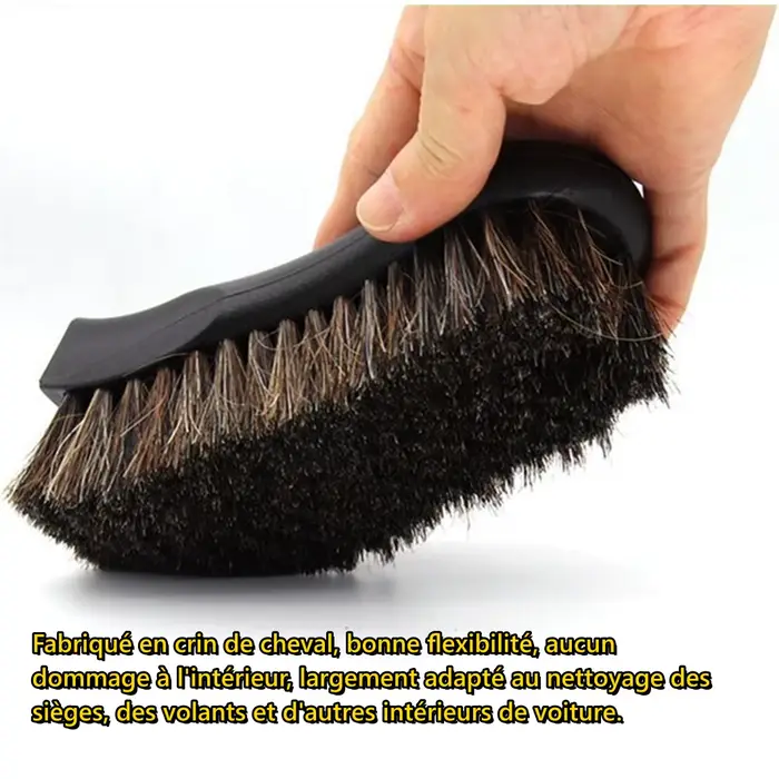 Brosse de nettoyage en crin de cheval pour cuir