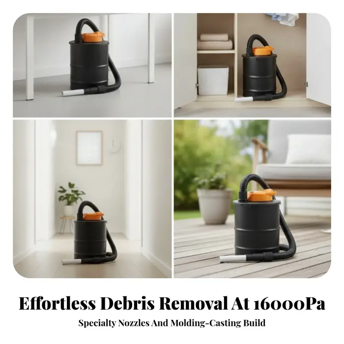 Aspirateur à cendres verticale avec tuyau, haute performance, silencieux et compact pour le nettoyage des poêles et l'organisation des ateliers