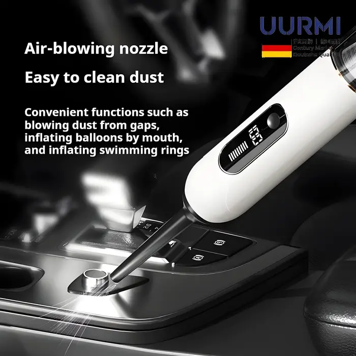 Aspirateur sans fil Uurmi 13000Pa 4 en 1 : écran LCD, vide à une touche, super aspiration et soufflage pour voiture/maison/bureau