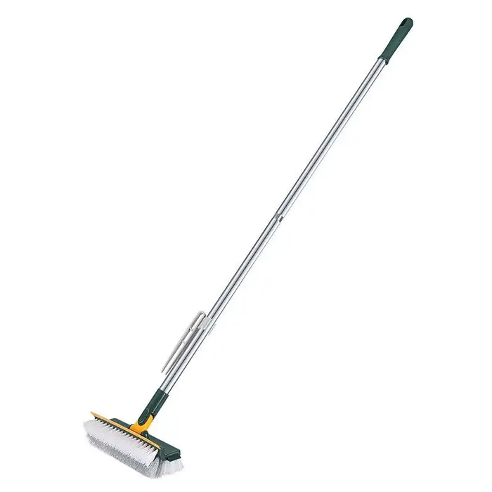 Brosse de nettoyage de sol 3-en-1 avec manche long, balai essuie-glace réglable et amovible, outils 