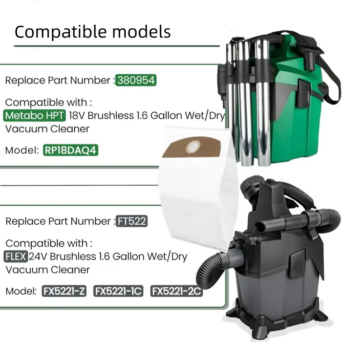 Sacs d'aspirateur pour Bosch GAS 18V-6 LS Professional, pour aspirateur sans fil Bosch PRO 18V System GAS18V-6LS