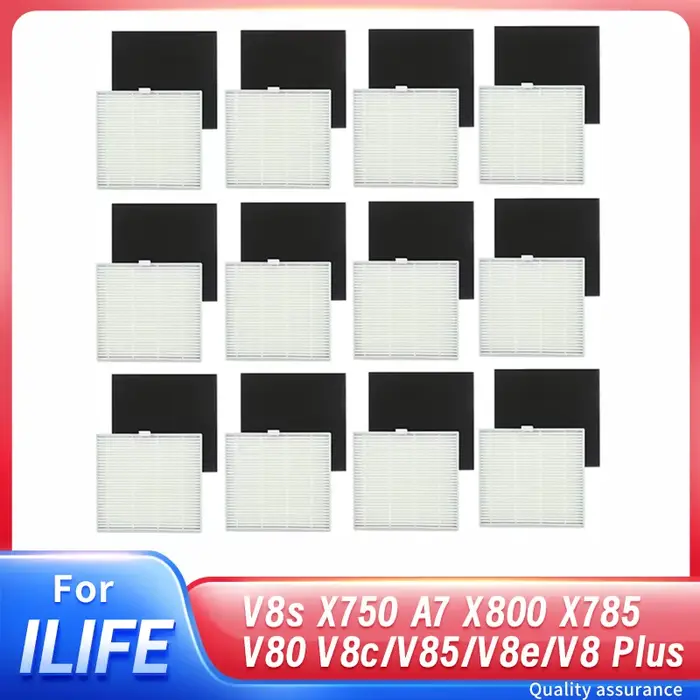 Filtre éponge Hepa pour aspirateur ilife V8 V8s X750 X800 V80, pièces de rechange, 12 pièces