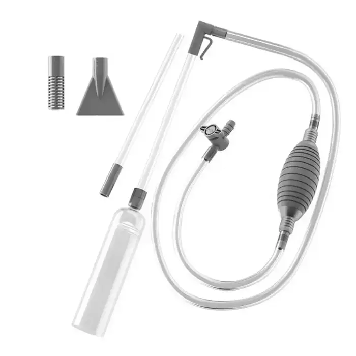 Aspirateur de piscine portatif, outil de nettoyage d'aquarium, valve réglable, détachable, sans fil, manuel, transparent, 2 buses