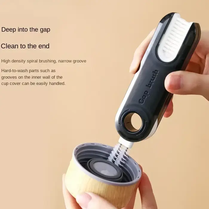 Brosse en silicone multi-usages pour couvercle de bouteille d'eau