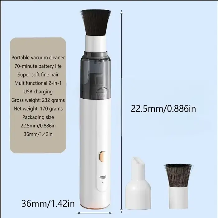 Mini aspirateur portatif 3-en-1 : aspiration/soufflage/absorption d'eau