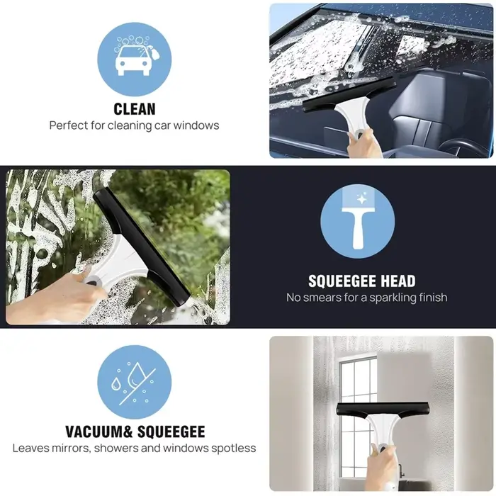 Aspirateur de fenêtre sans fil Rechargeable avec raclette