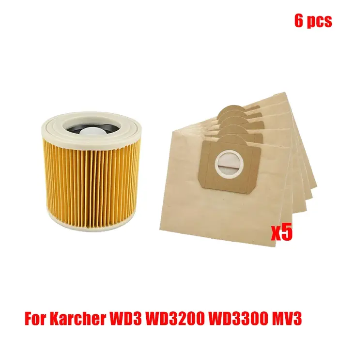 Filtre de remplacement pour aspirateur sec et humide Karcher WD3 MV3 WD3 Premium SE4001 MV1 WD3200 WD3300 A2204 A2656