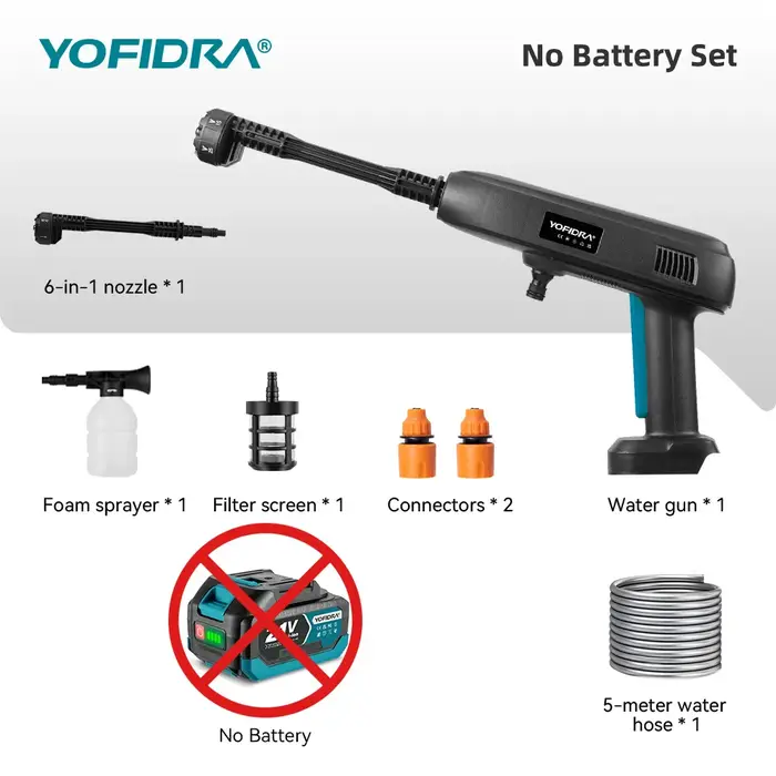Pistolet de lavage haute pression électrique YOFIDRA avec réservoir d'eau pliable de 22 L