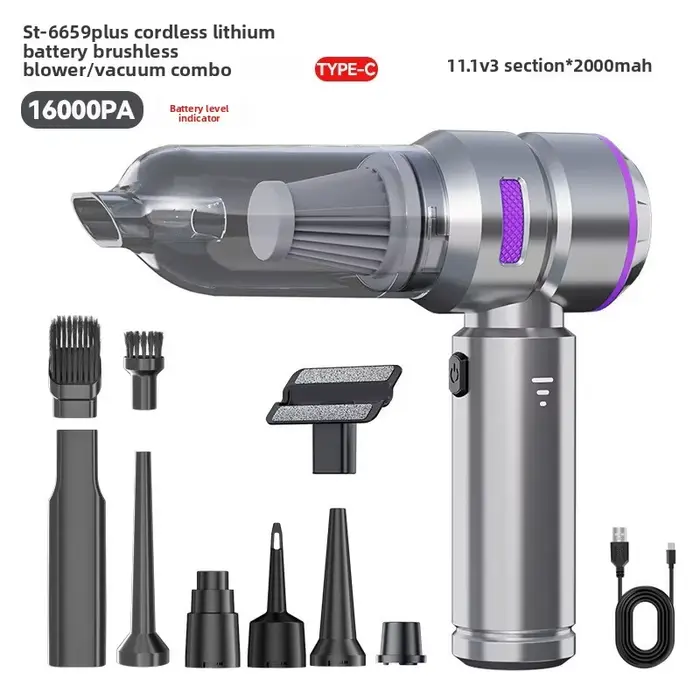Aspirateur de voiture haute puissance, portable, sans fil, avec moteur sans balais, machine de netto