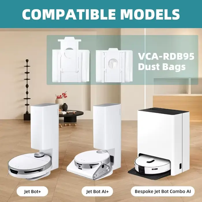 Sacs à poussière de remplacement VCA-RDB95 pour aspirateur robot SAMSUNG Jet Bot AI+ / Jet Bot+ / Bespoke Jet Bot Combo