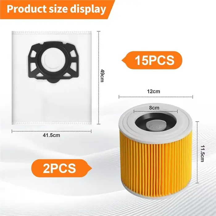 Sacs d'aspirateur pour Karcher WD2 Plus /WD pour filtre Karcher