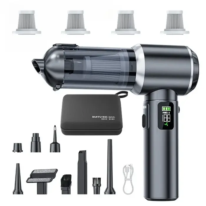 Aspirateur de voiture haute puissance, portable, sans fil, avec moteur sans balais, machine de nettoyage puissante, souffleur d'air pour appareils ménagers