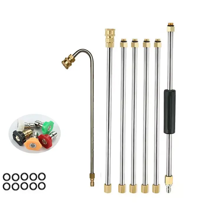 Tige d'extension de laveuse haute pression, buses de connexion de 1/4 pouces pour outils de nettoyag