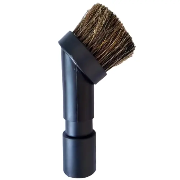 Brosse ronde en crin de cheval de 2.5cm de Long + adaptateur de conversion d'aspirateur outil