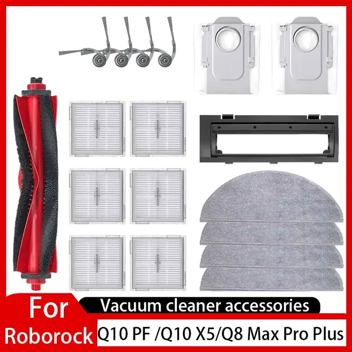 Roborock Q10 X5 / Q10 PF / Q10P / Q8 + / Q8 Max Pro Plus) accessoire Robot brosse latérale principale filtre vadrouille sac à poussière en tissu