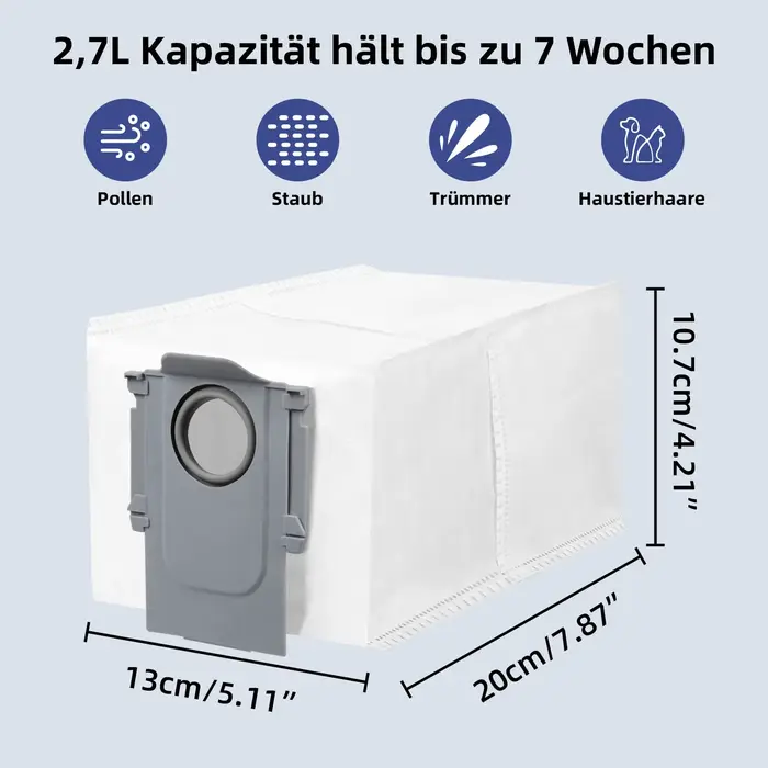 Sacs d'aspirateur pour Roborock Saros 10R / Q Revo/Qrevo Pro/Qrevo MaxV/Qrevo Curv/Qrevo Master / S8 MaxV Ultra / S8 Max