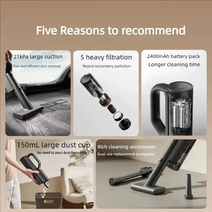 NOUVEAU Aspirateur de voiture MIJIA MJXCQ01QW 21kPa d'aspiration