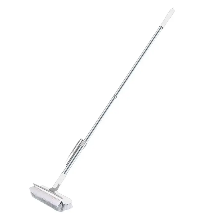 Brosse à récurer les sols 3 en 1 180 ° Brosse de nettoyage rotative à long manche pour sols, joints 