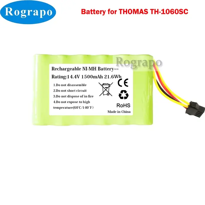 Batterie NI-MH 14.4V 1500mAh pour aspirateur Robot THOMAS TH-1060SC E-013-04-15195, nouveau